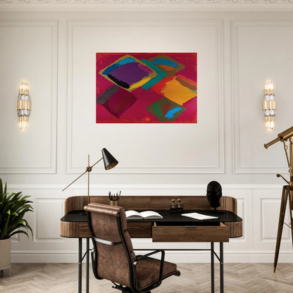 Tiger Walk 3.4.81 - 1981 - John Hoyland Brushed Aluminum Print - 70x100 cm / 28x40 inches | John Hoyland Aluminum Print | John Hoyland Prints