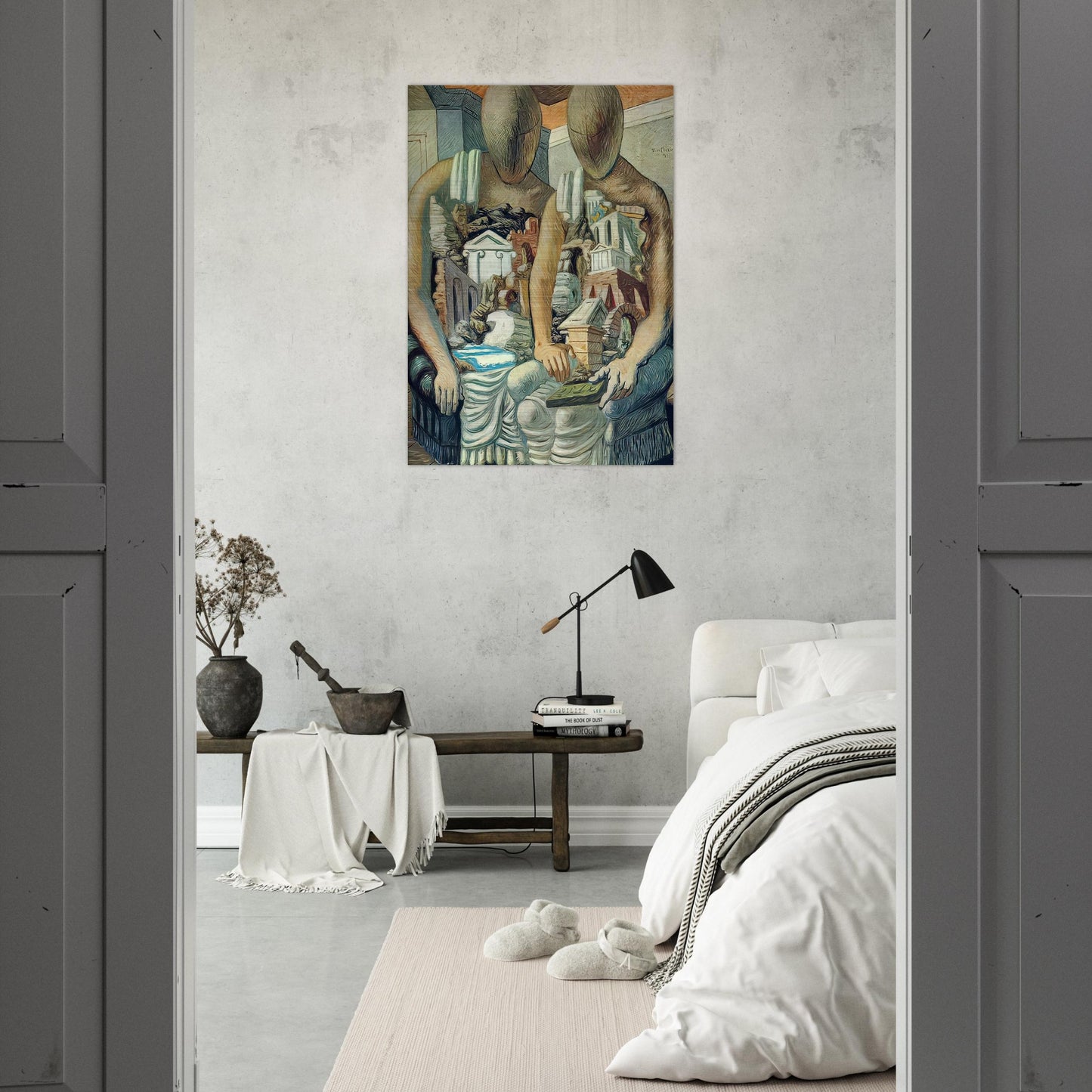 THE ARCHAEOLOGISTS 1927 - Giorgio de Chirico Brushed Aluminum Print - 70x100 cm / 28x40 inches | Giorgio de Chirico Aluminum Print | Giorgio de Chirico Prints