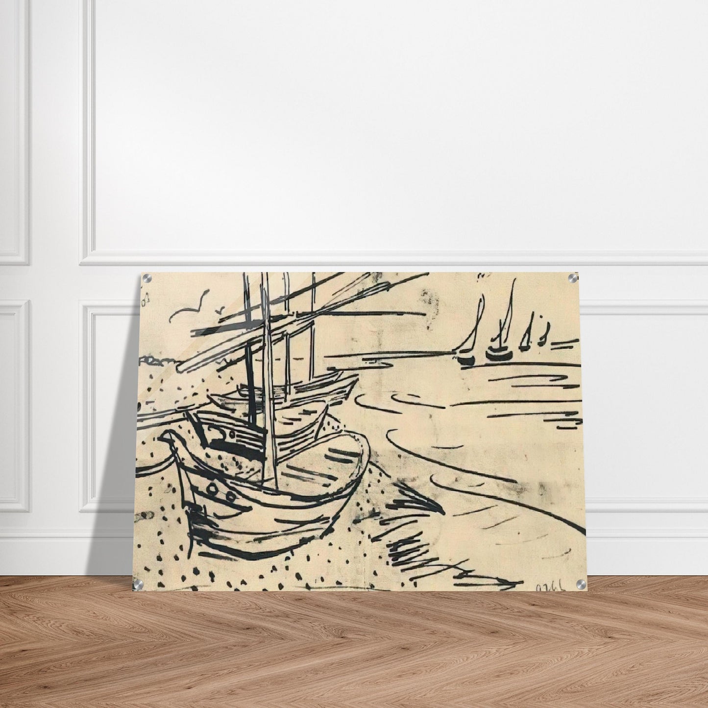 Fishing Boats on the Beach - Vincent van Gogh Acrylic Print - 70x100 cm / 28x40″ inches | Vincent van Gogh Wall Art | Vincent van Gogh Prints