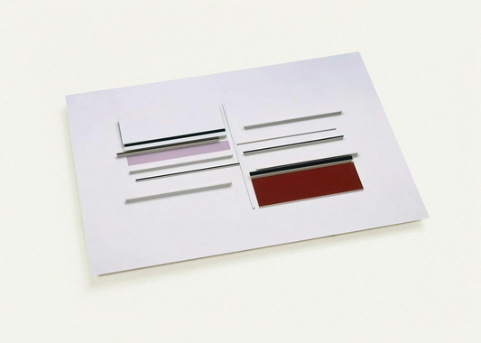 Abstract in White, Black, Indian and Lilac - 1957 By Victor Pasmore Pack of 10 Post Cards | Victor Pasmore Post Cards | A6 (10.5 x 14.8 cm) - 4.1 x 5.8 inches