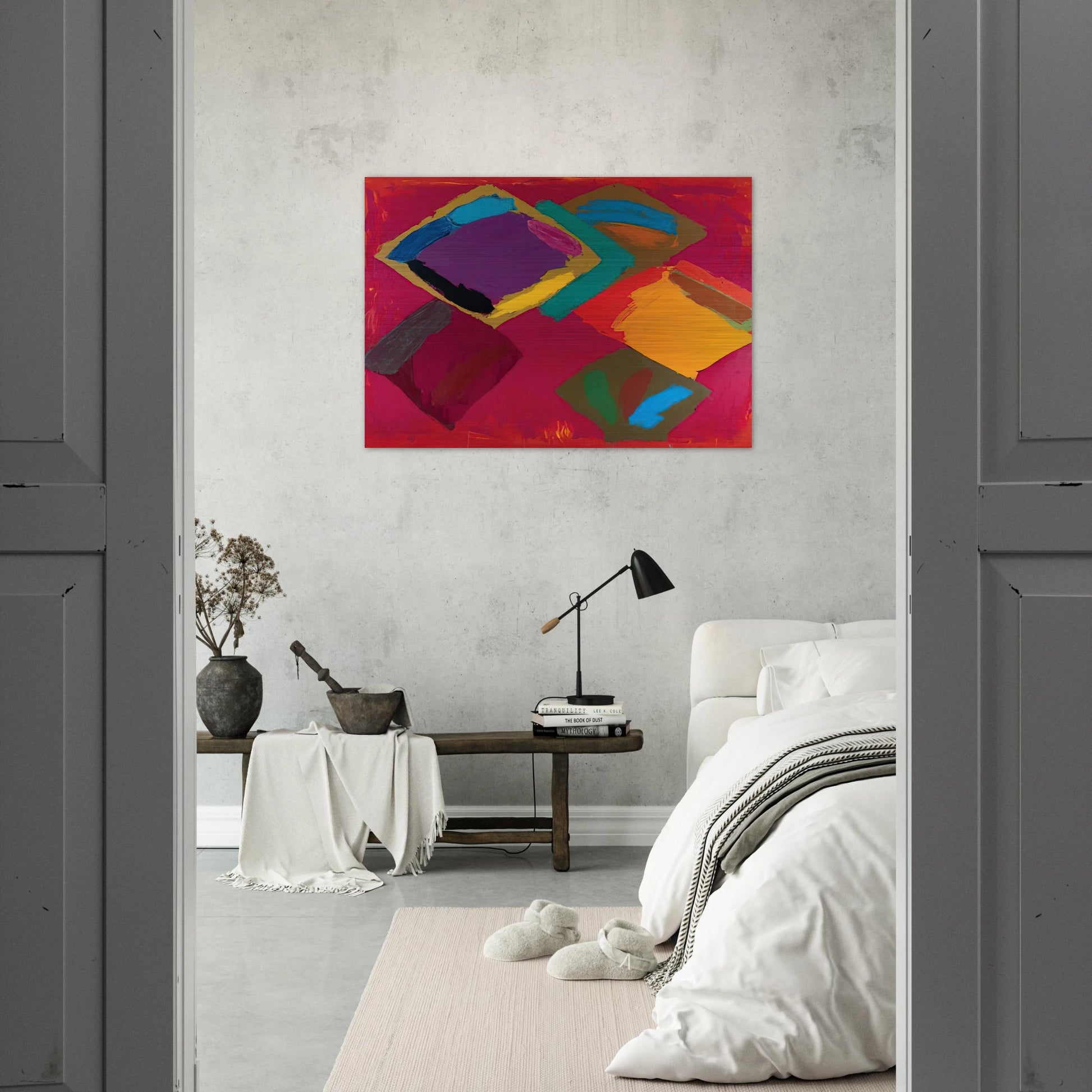 Tiger Walk 3.4.81 - 1981 - John Hoyland Brushed Aluminum Print - 70x100 cm / 28x40 inches | John Hoyland Aluminum Print | John Hoyland Prints
