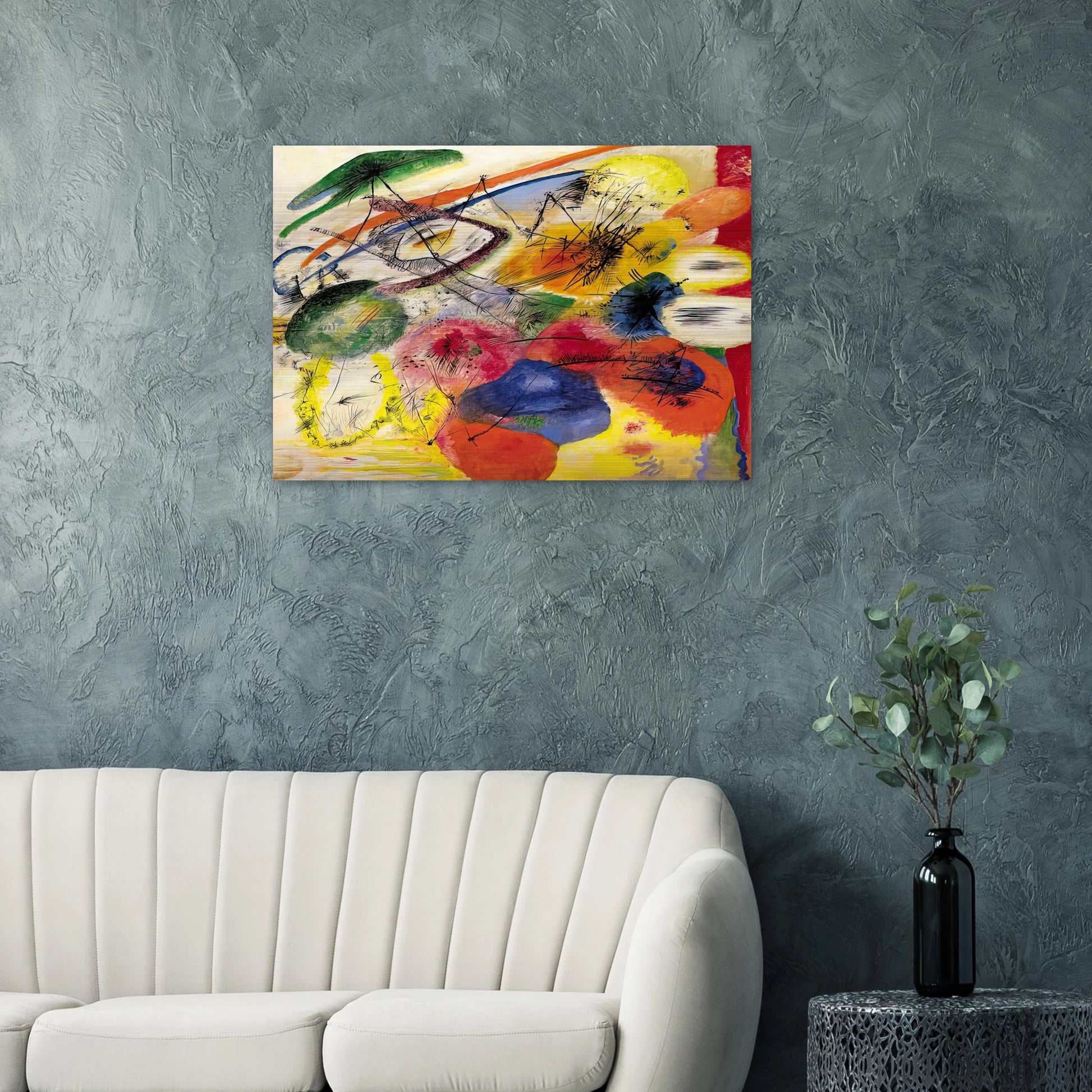 BLACK STROKES I 1913 - Wassily Kandinsky Brushed Aluminum Print - 70x100 cm / 28x40 inches | Wassily Kandinsky Aluminum Print | Wassily Kandinsky Prints