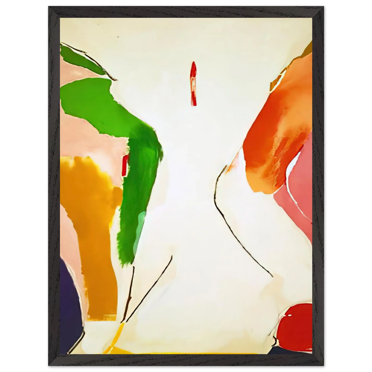 Helen Frankenthaler - Living Edge - 1973 Wall art - 70x100 cm / 28x40 Inches - Premium Wooden Framed Poster With Fine Art Paper - Wood frame