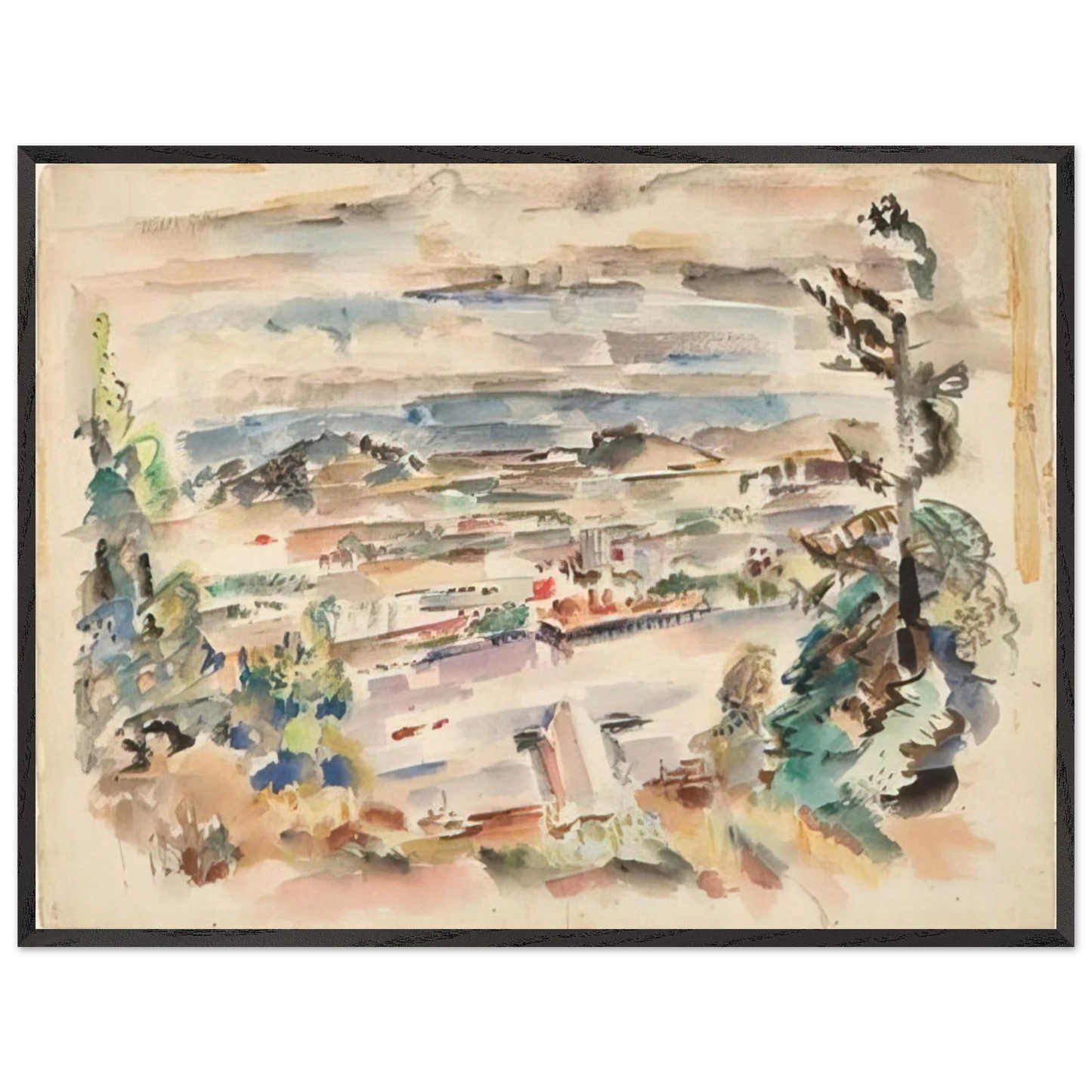 Mark Rothko - Untitled - 1929 Wall Art - 21x29.7 cm / 8x12" - Premium Wooden Framed Poster With Fine Art Paper-canvas - White frame