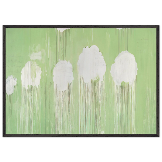 Untitled  Peony Blossom Painting  - Cy Twombly 70x100 cm / 28x40 inches Framed Art Print – Black Wooden Frame