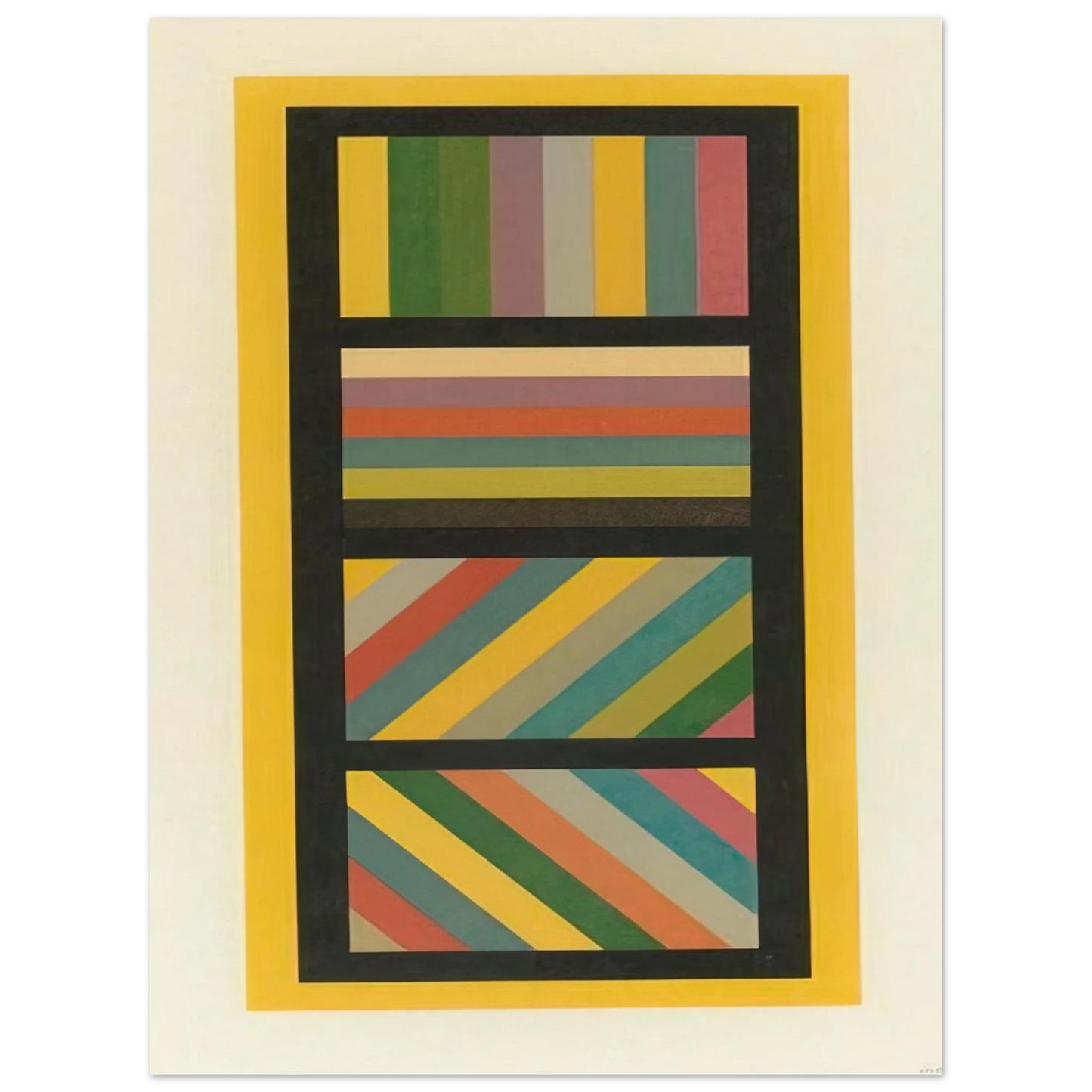 Sol LeWitt - Bands of Color in Four Directions  75x100 cm / 30x40inches Fine Art Poster