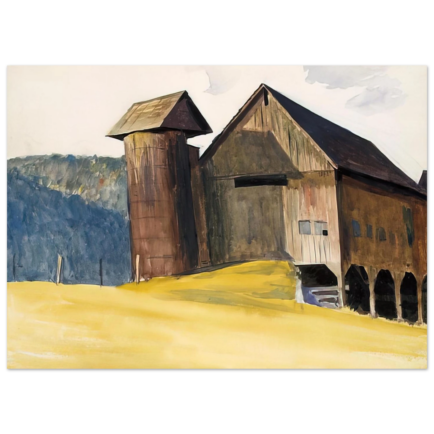 Edward Hopper - Barn and Silo, Vermont Fine Art Poster