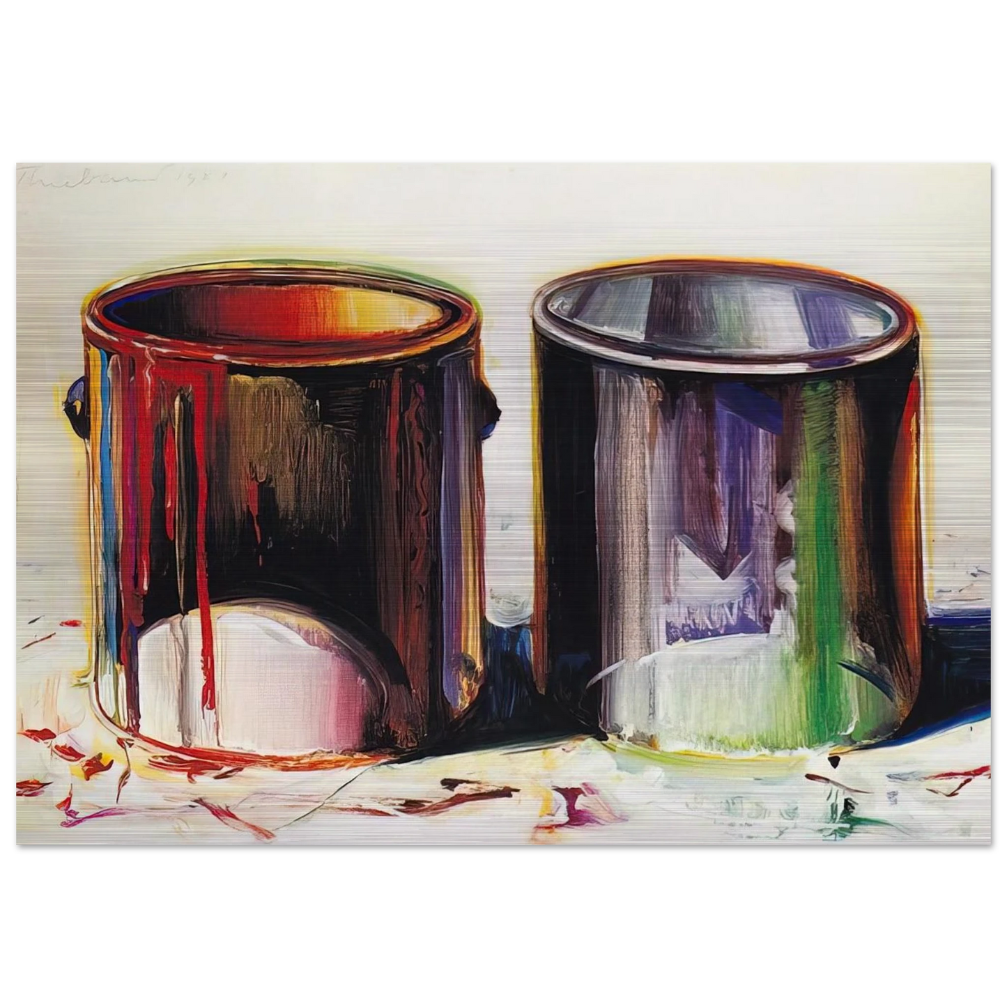 Two Paint Cans - 1987 - Wayne Thiebaud Brushed Aluminum Print - 70x100 cm / 28x40 inches | Wayne Thiebaud Aluminum Print | Wayne Thiebaud Prints
