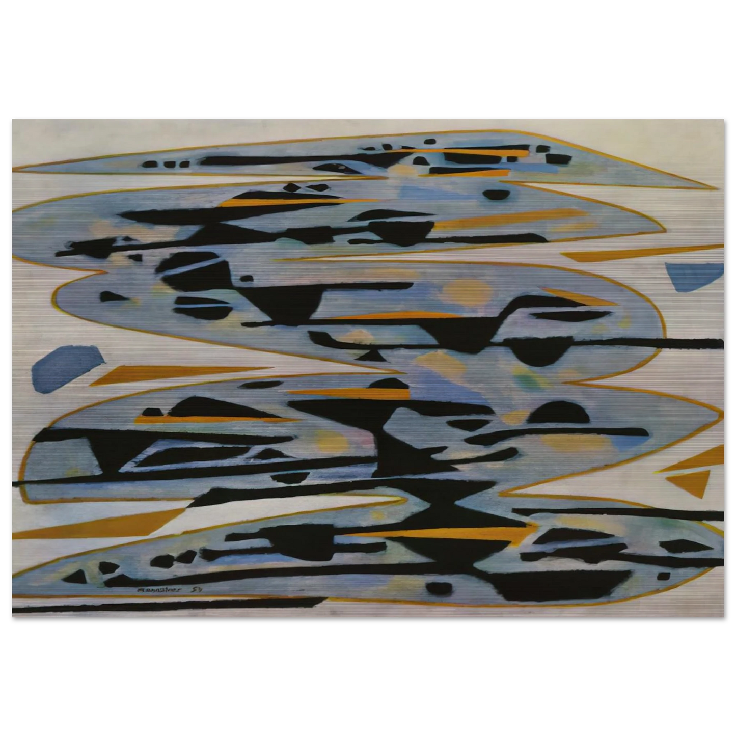 Morte eau - 1954 - Alfred Manessier Brushed Aluminum Print - 70x100 cm / 28x40 inches | Alfred Manessier Aluminum Print | Alfred Manessier Prints