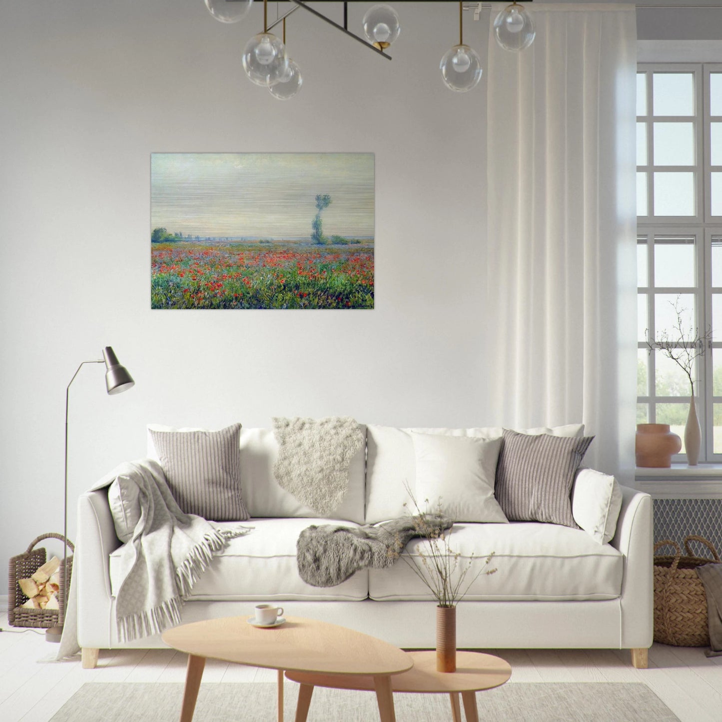Poppy Field - claude monet Brushed Aluminum Print - 70x100 cm / 28x40 inches | claude monet Aluminum Print | claude monet Prints