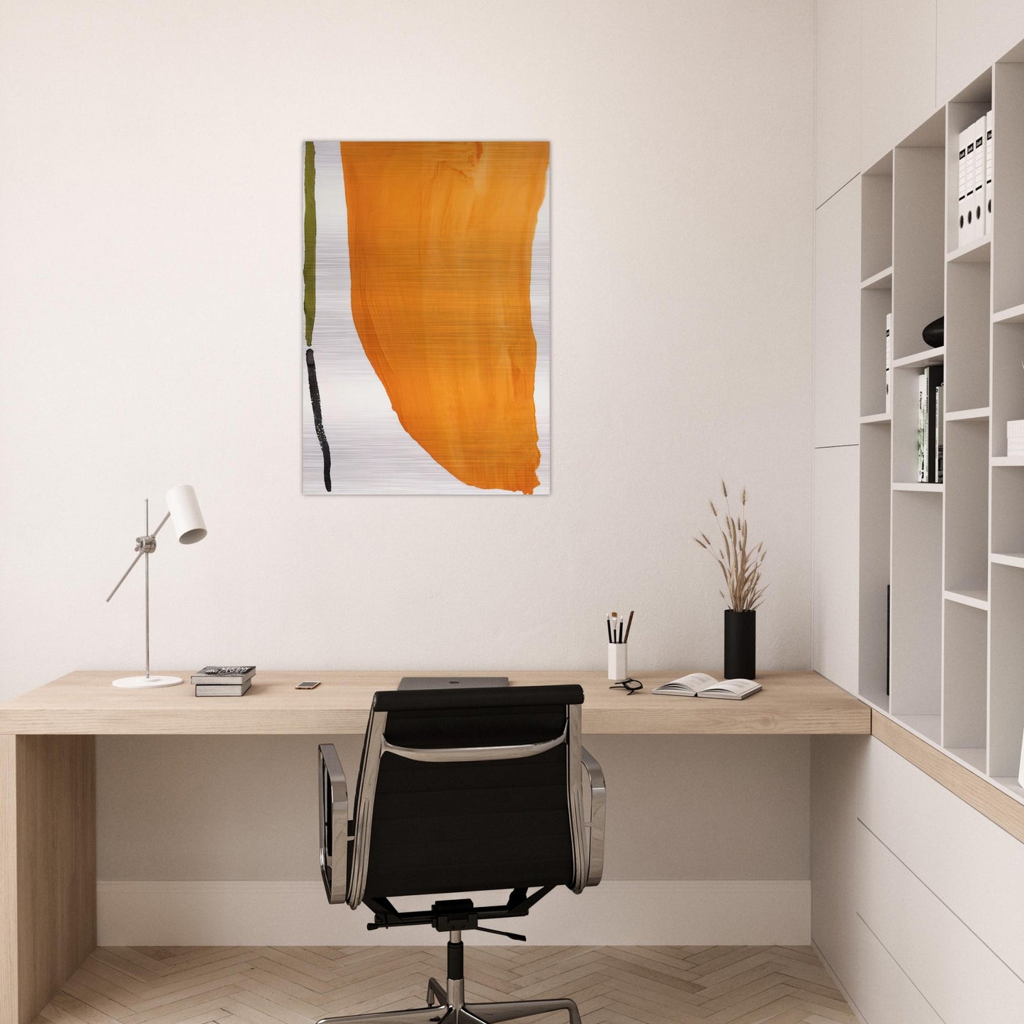 Orange Downpour - 1970 - Helen Frankenthaler Brushed Aluminum Print - 70x100 cm / 28x40 inches | Helen Frankenthaler Aluminum Print | Helen Frankenthaler Prints
