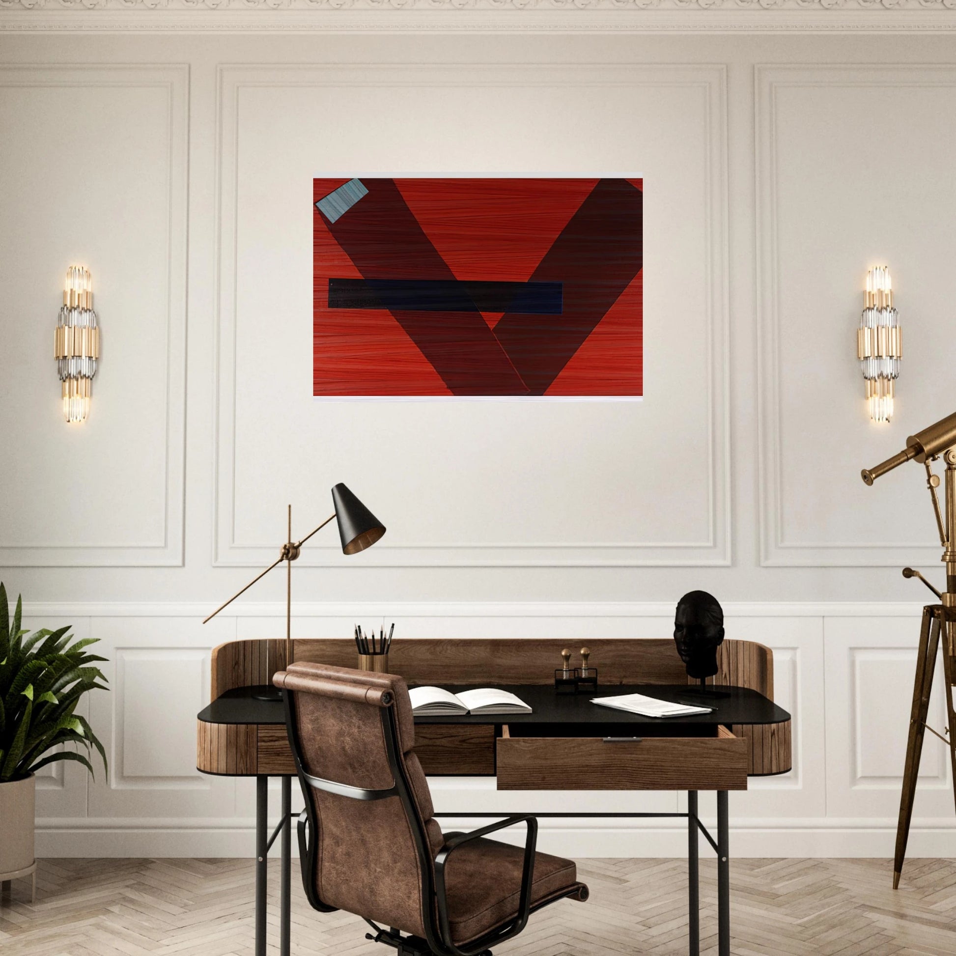 Blue Line - Sam Gilliam Brushed Aluminum Print - 70x100 cm / 28x40 inches | Sam Gilliam Aluminum Print | Sam Gilliam Prints