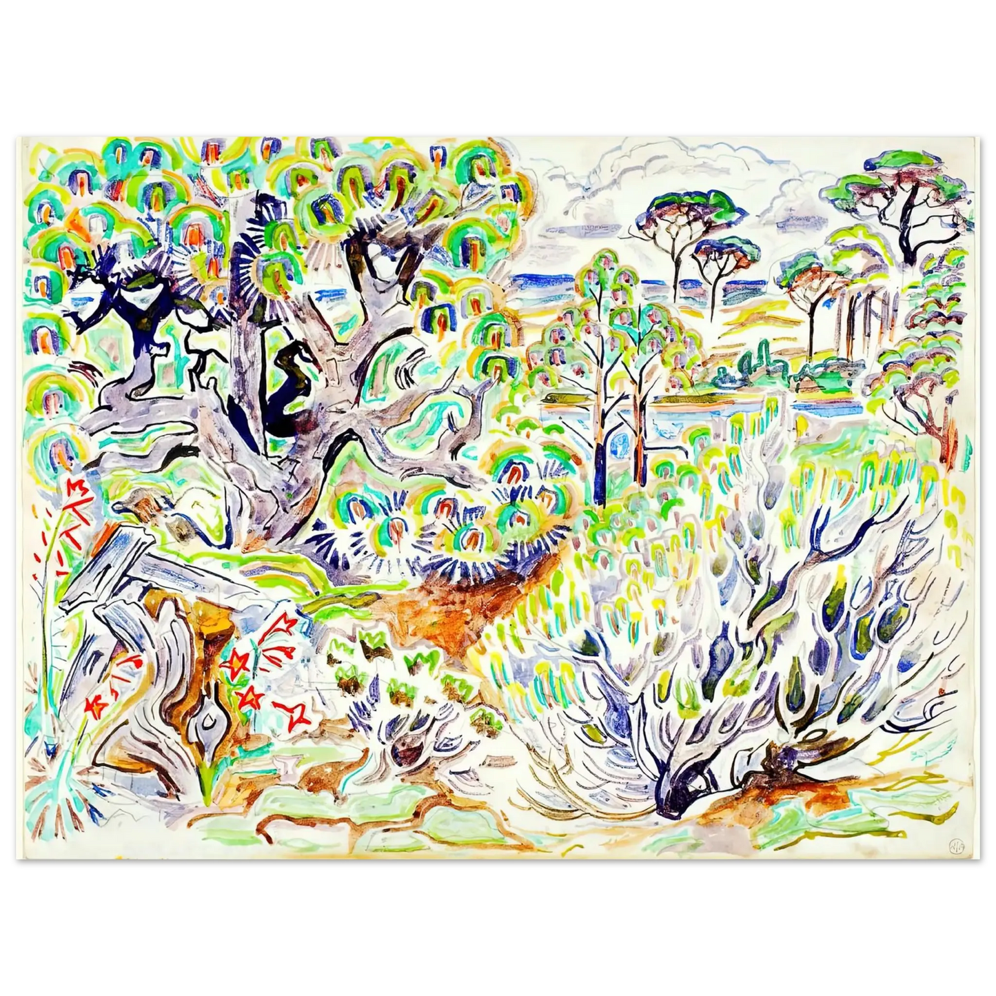 Walter Inglis Anderson - Walter Anderson Wall art - 15x20 cm / 6x8 Inches - Premium Wooden Framed Poster With Fine Art Paper - White frame
