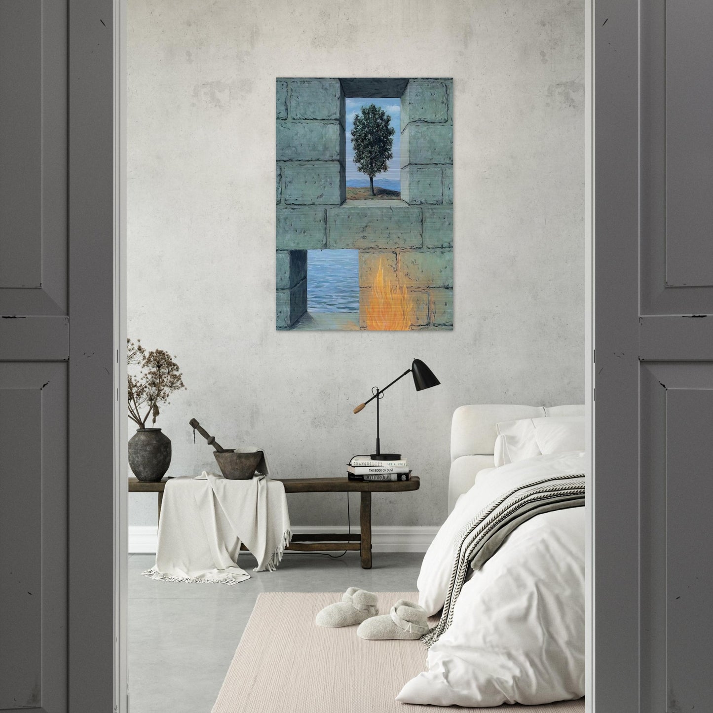 MENTAL COMPLACENCY 1950 - Rene Magritte Brushed Aluminum Print - 70x100 cm / 28x40 inches | Rene Magritte Aluminum Print | Rene Magritte Prints