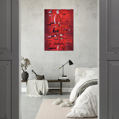 COMPOSITION 1952 - Rene Portocarrero Brushed Aluminum Print - 70x100 cm / 28x40 inches | Rene Portocarrero Aluminum Print | Rene Portocarrero Prints