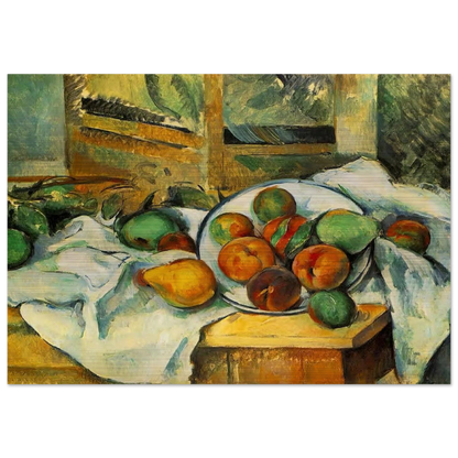 Table, Napkin and Fruit - Paul Cézanne Brushed Aluminum Print - 70x100 cm / 28x40 inches | Paul Cézanne Aluminum Print | Paul Cézanne Prints