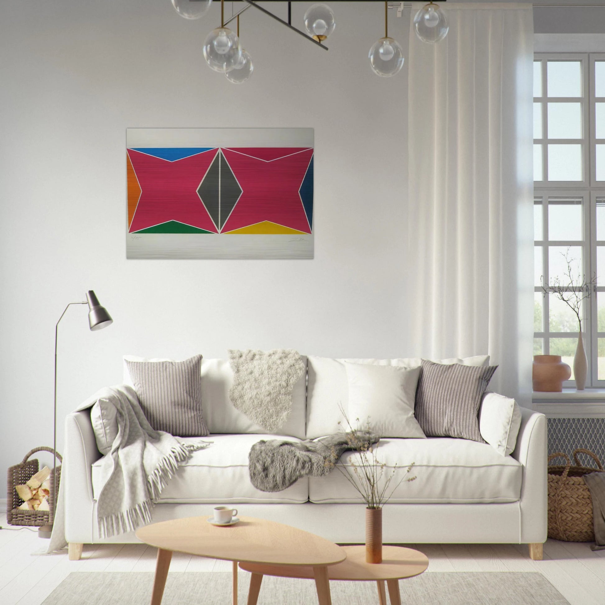 Geometric Composition - Hard Edge Painting - Larry Zox Brushed Aluminum Print - 70x100 cm / 28x40 inches | Larry Zox Aluminum Print | Larry Zox Prints