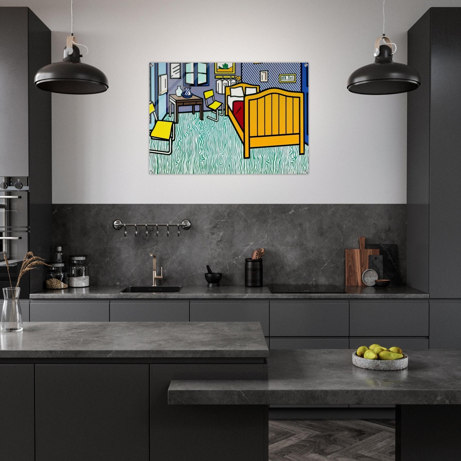 BEDROOM AT ARLES 1992 - Roy Lichtenstein Acrylic Print - 70x100 cm / 28x40″ inches
