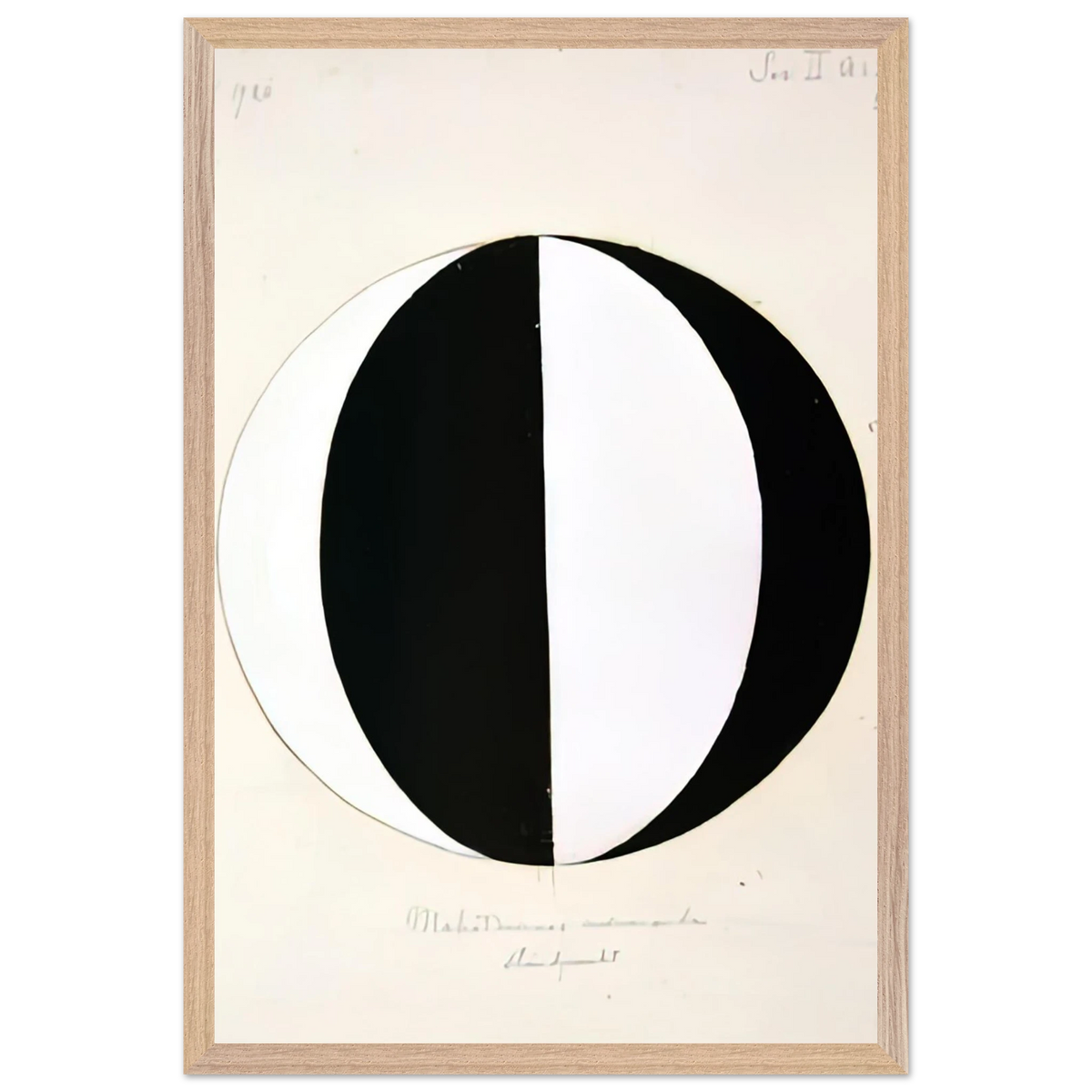 Hilma af Klint - THE MAHATMAS PRESENT STANDING POINT SERIES II NO 2A 1920 Wall art - 20x25 cm / 8x10 inches - Premium Wooden Framed Poster With Fine Art Paper-canvas - Black frame