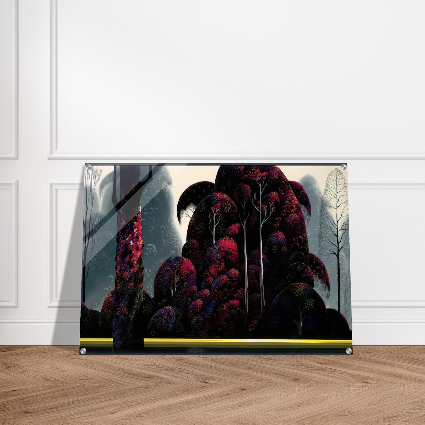 Crimson Eucalyptus - Eyvind Earle Acrylic Print - 70x100 cm / 28x40″ inches