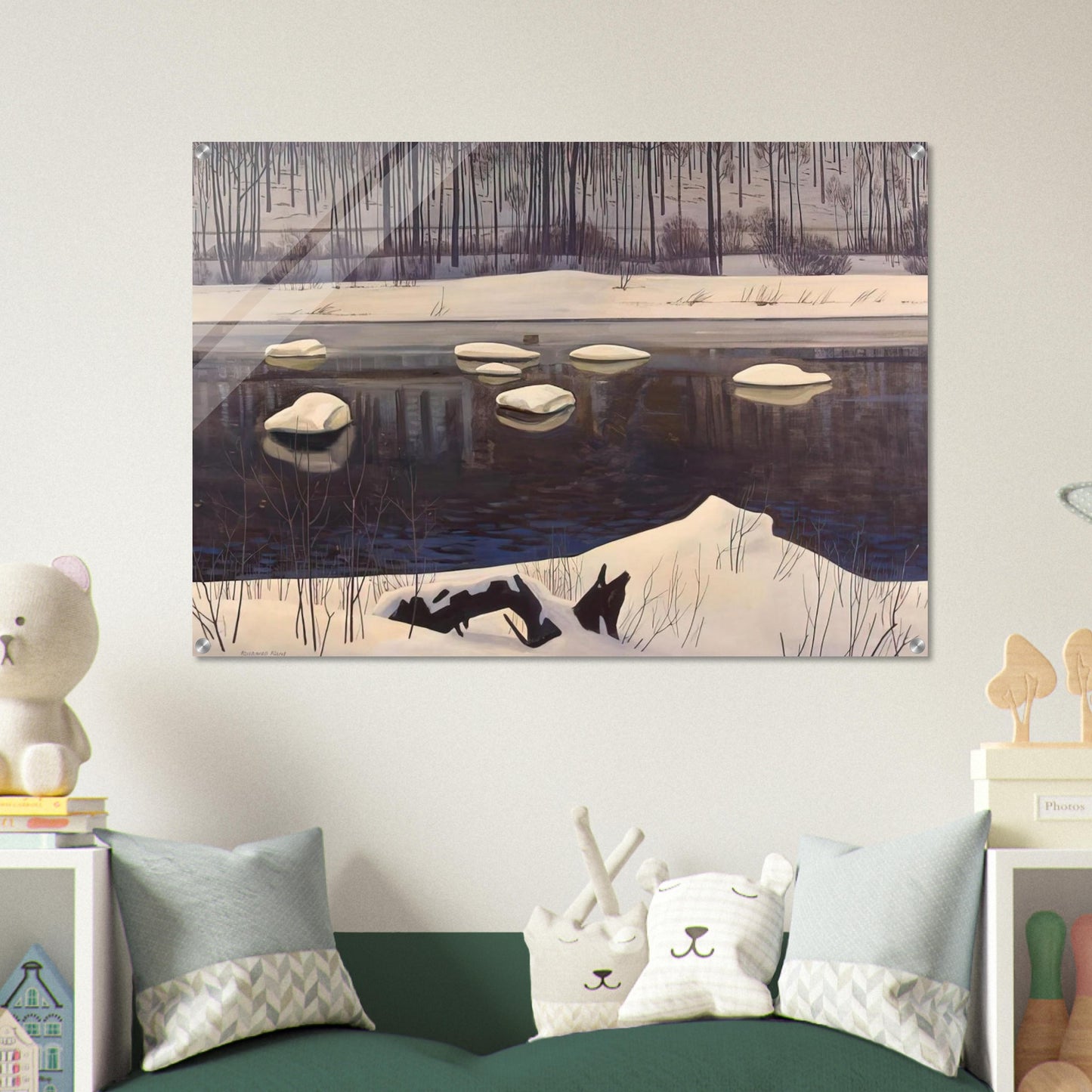 Au Sable River, Winter, Adirondacks - Rockwell Kent Acrylic Print - 70x100 cm / 28x40″ inches