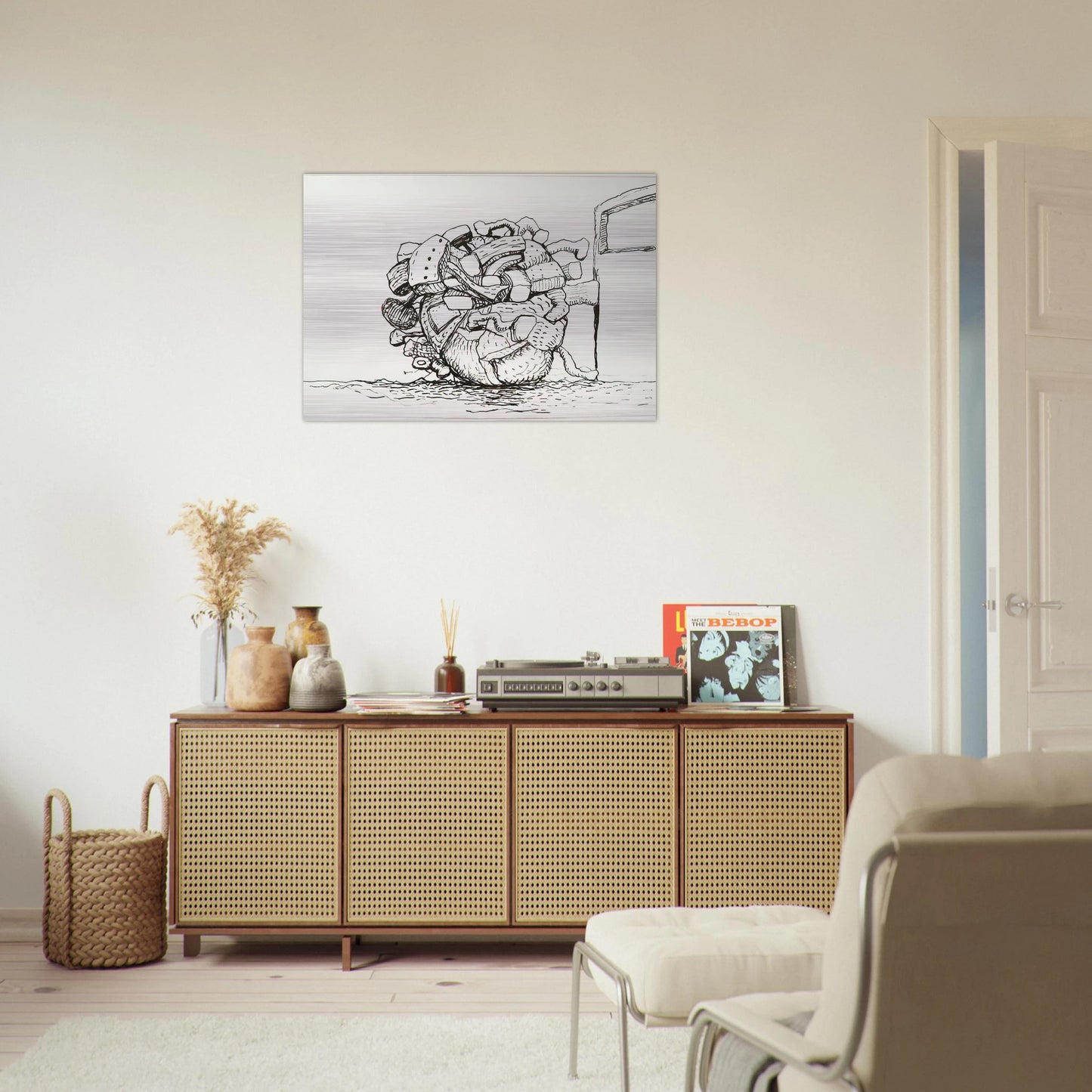 UNTITLED 1 - Philip Guston Brushed Aluminum Print - 70x100 cm / 28x40 inches | Philip Guston Aluminum Print | Philip Guston Prints