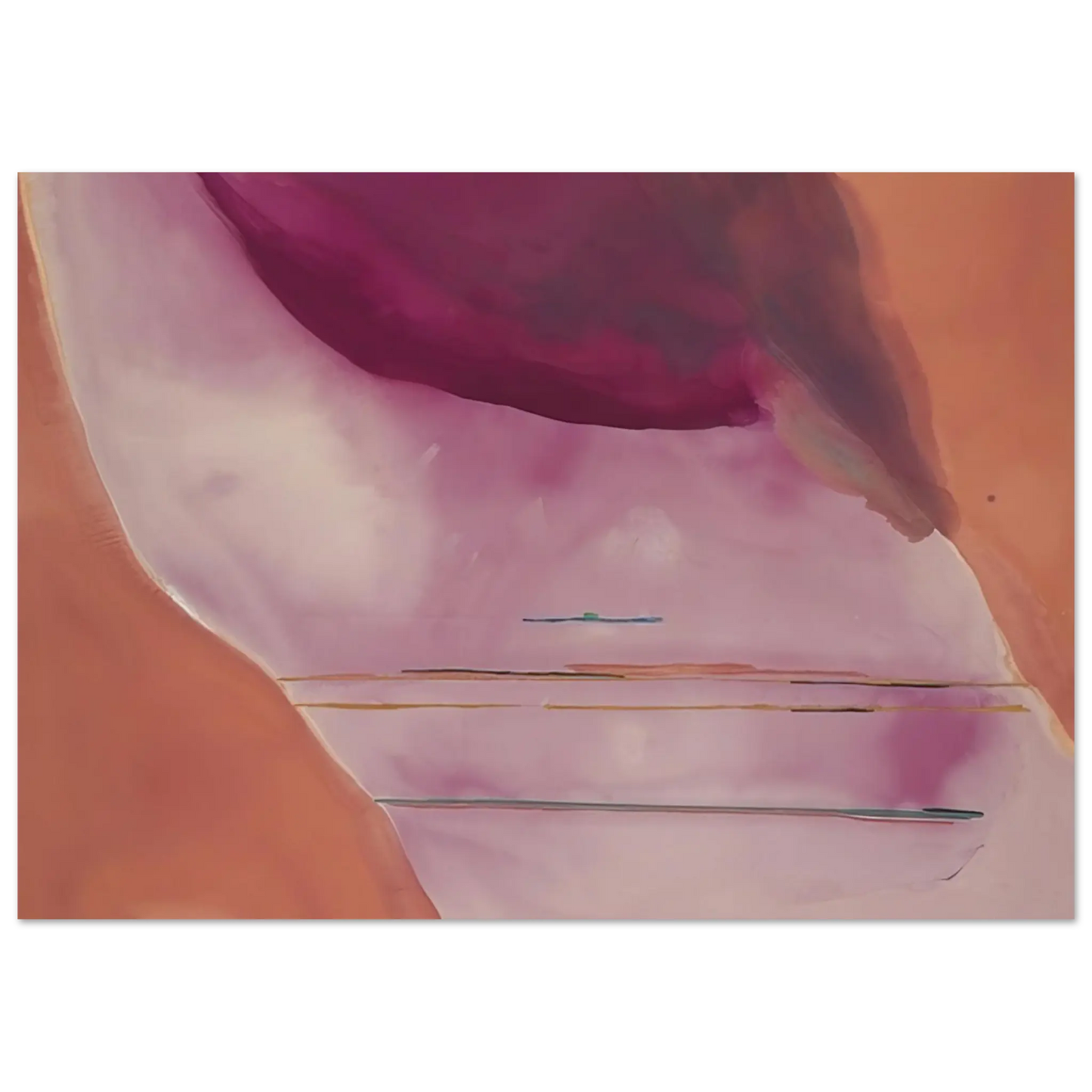 Helen Frankenthaler - Pendulum - 1972 Wall art - 21x29.7 cm / 8x12" - Premium Wooden Framed Poster With Fine Art Paper - White frame