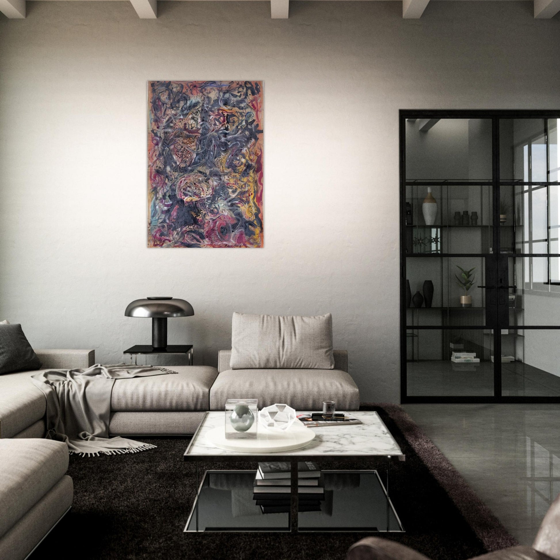 PATTERN - Jackson Pollock Brushed Aluminum Print - 70x100 cm / 28x40 inches | Jackson Pollock Aluminum Print | Jackson Pollock Prints
