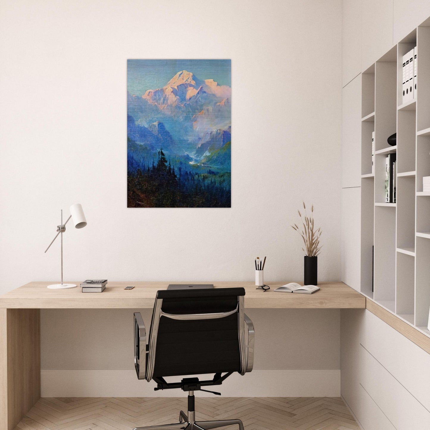 Mount McKinley, Sunset - Romanticism - Sydney Laurence Brushed Aluminum Print - 70x100 cm / 28x40 inches | Sydney Laurence Aluminum Print | Sydney Laurence Prints