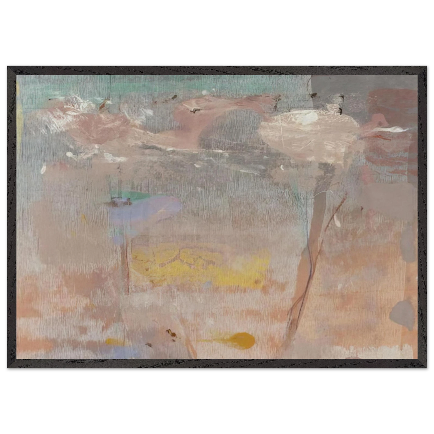 Helen Frankenthaler - Monotype I - 1981 Wall art - 40x50 cm / 16x20 inches - Premium Wooden Framed Poster With Fine Art Paper-canvas - Wood frame