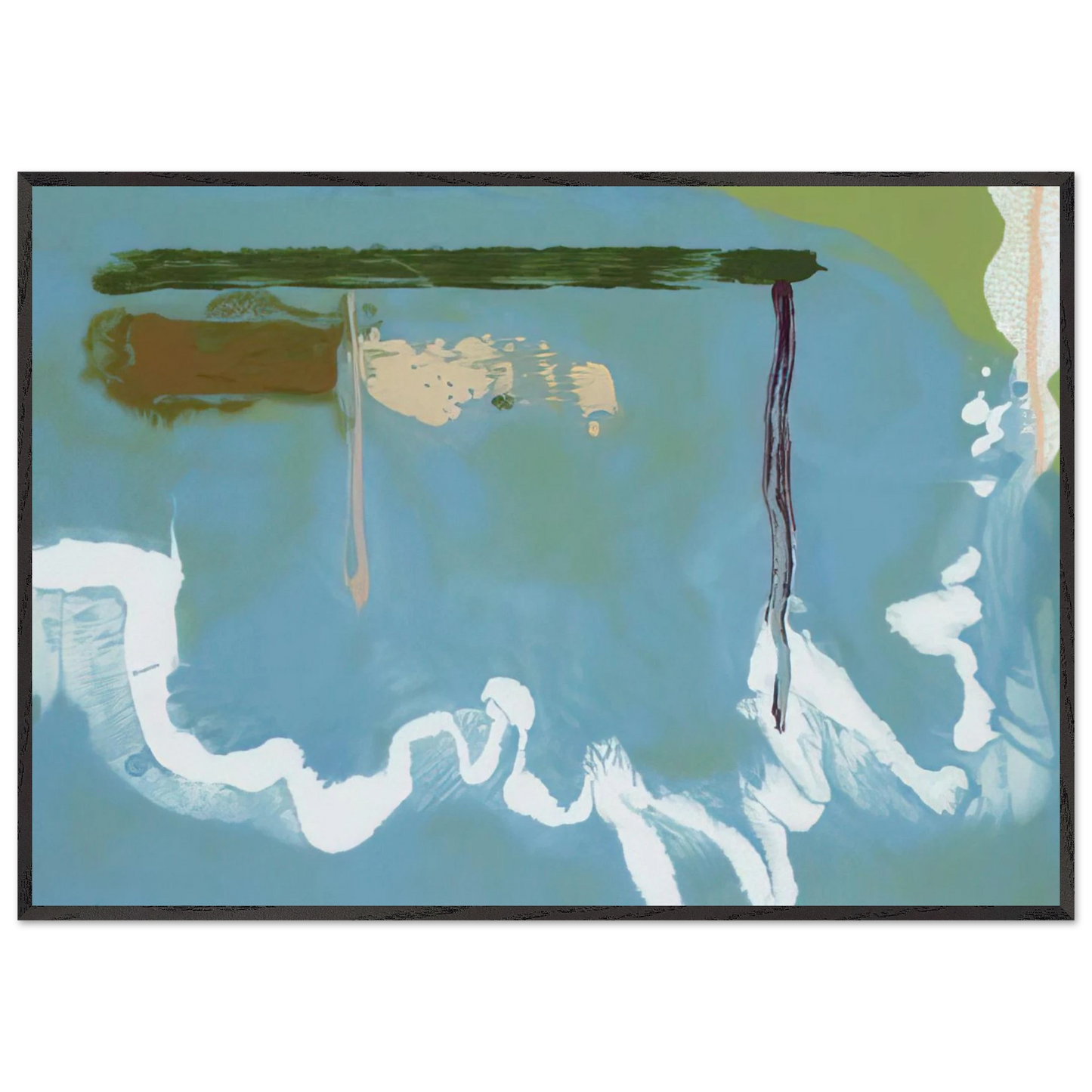 Helen Frankenthaler - Skywriting - 1997 Wall art - 45x60 cm / 18x24 inches - Premium Wooden Framed Poster With Fine Art Paper-canvas - Wood frame