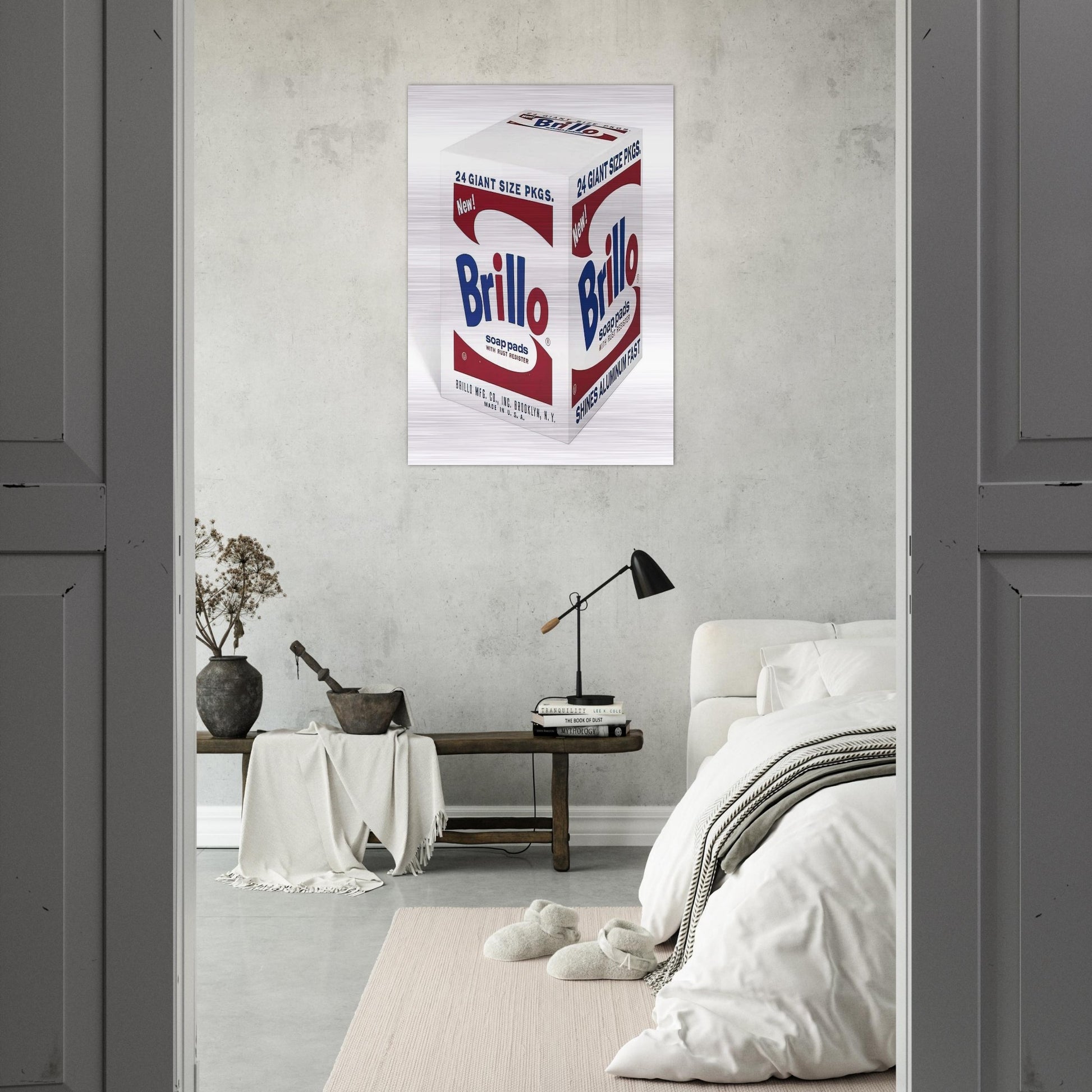 Brillo Soap Pads - Andy Warhol Brushed Aluminum Print - 70x100 cm / 28x40 inches | Andy Warhol Aluminum Print | Andy Warhol Prints