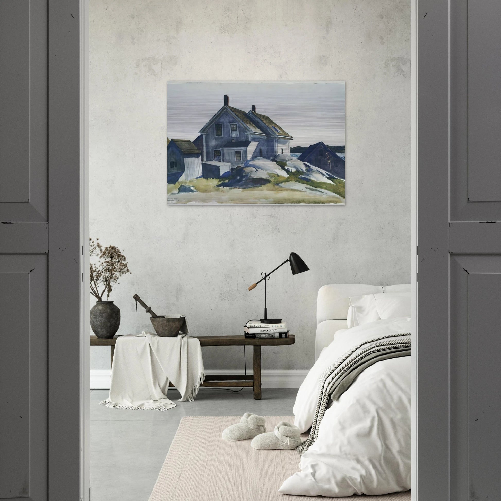 House at the Fort, Gloucester - Edward Hopper Brushed Aluminum Print - 70x100 cm / 28x40 inches | Edward Hopper Aluminum Print | Edward Hopper Prints