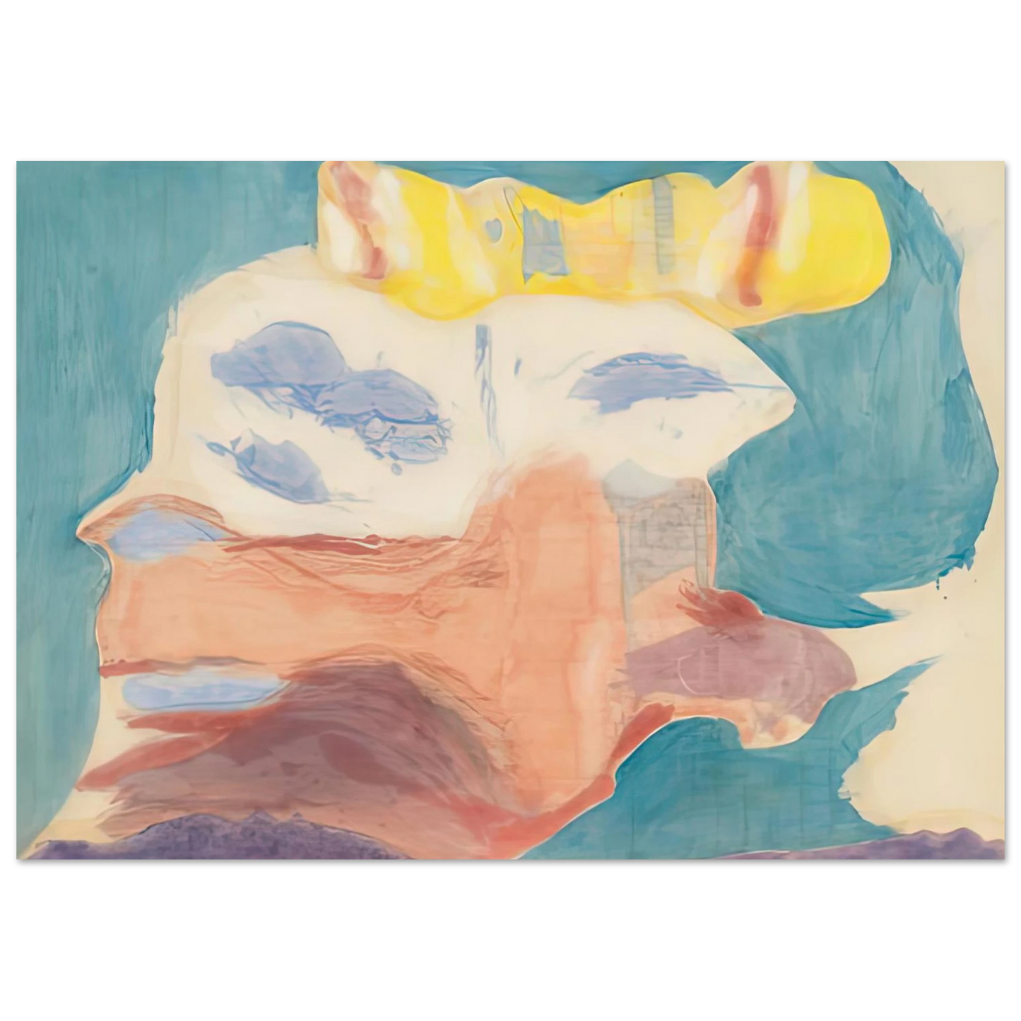 Helen Frankenthaler - Sea Goddess, 1963- Wall Art - 30x40 cm / 12x16 inches - Premium Wooden Framed Poster With Fine Art Paper-canvas - White frame