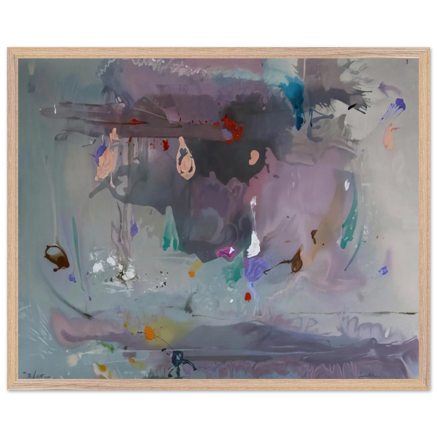 Helen Frankenthaler - Grey Fireworks - 2000 Wall art - 45x60 cm / 18x24 Inches - Fine Art Poster - -