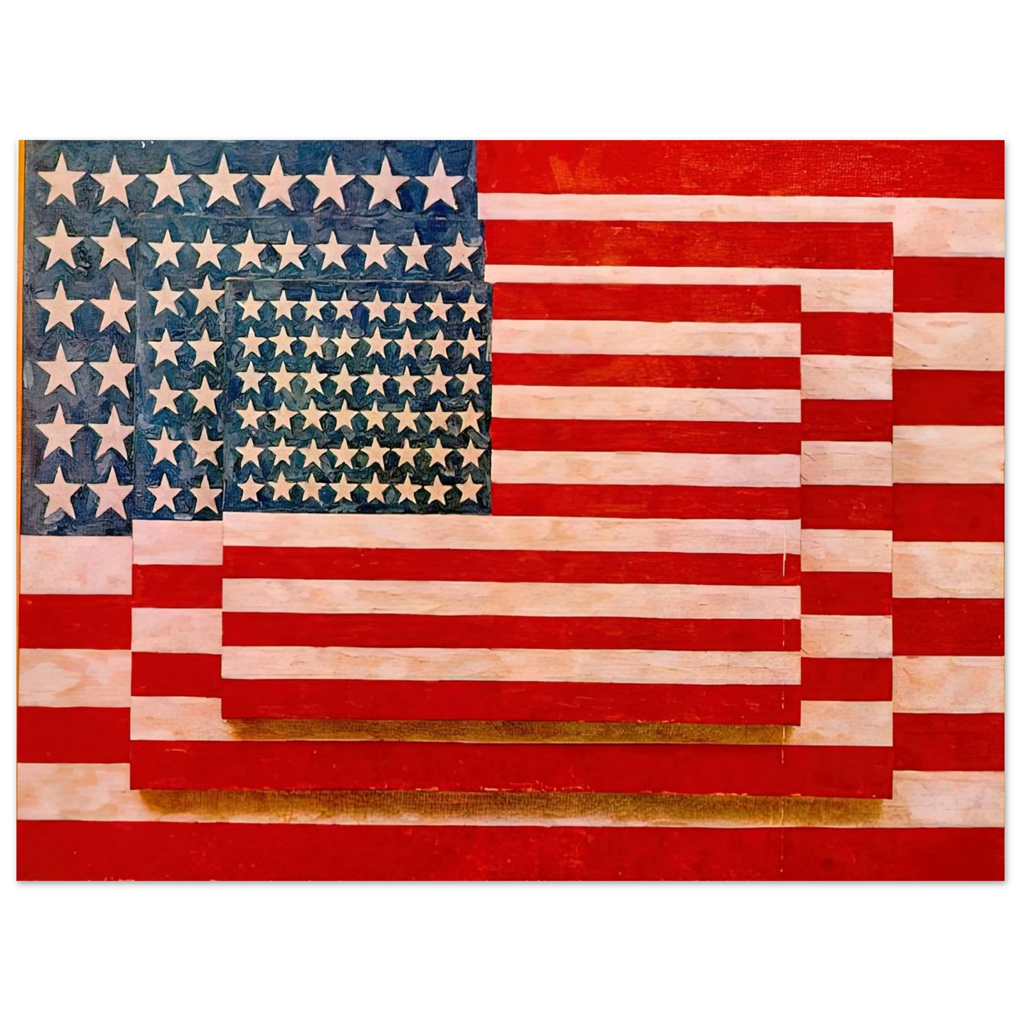Jasper Johns - THREE FLAGS 1958  75x100 cm / 30x40inches Fine Art Poster