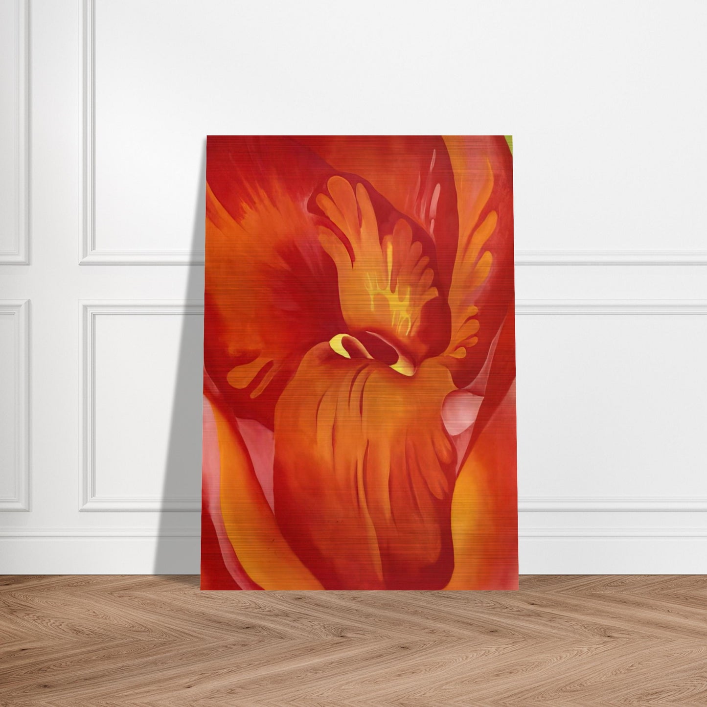 Canna Red and Orange - Georgia O'Keeffe Brushed Aluminum Print - 70x100 cm / 28x40 inches | Georgia O'Keeffe Aluminum Print | Georgia O'Keeffe Prints