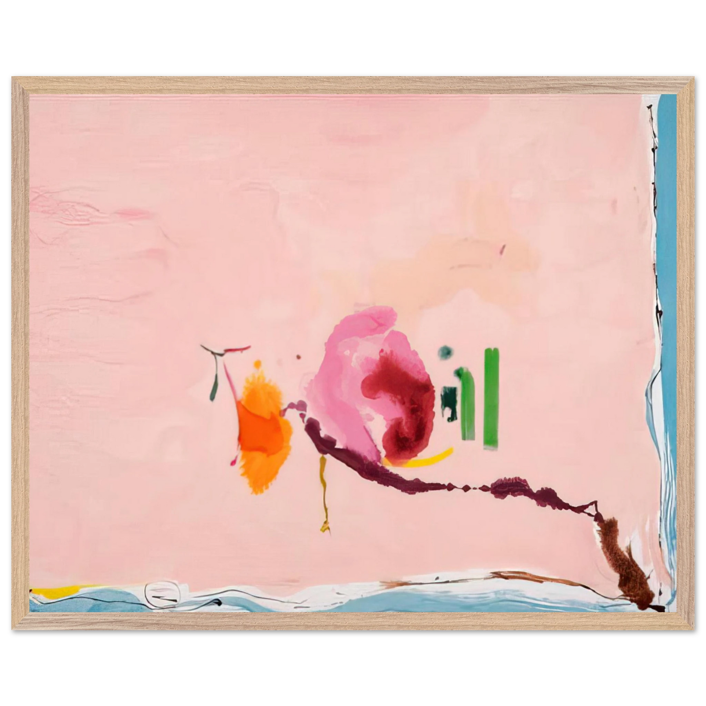 Helen Frankenthaler - Flirt - 1995 Wall art - A2 (42 x 59.4  cm) - Premium Wooden Framed Poster With Fine Art Paper - Wood frame