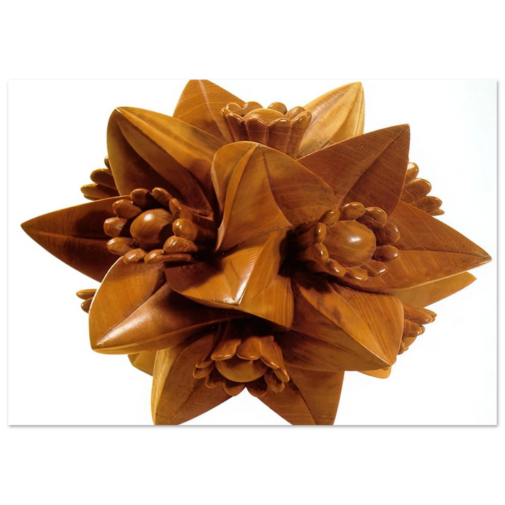 MC Escher - POLYHEDRON WITH FLOWERS Wall Art - 30x40 cm / 12x16 inches - Fine Art Poster-canvas - -