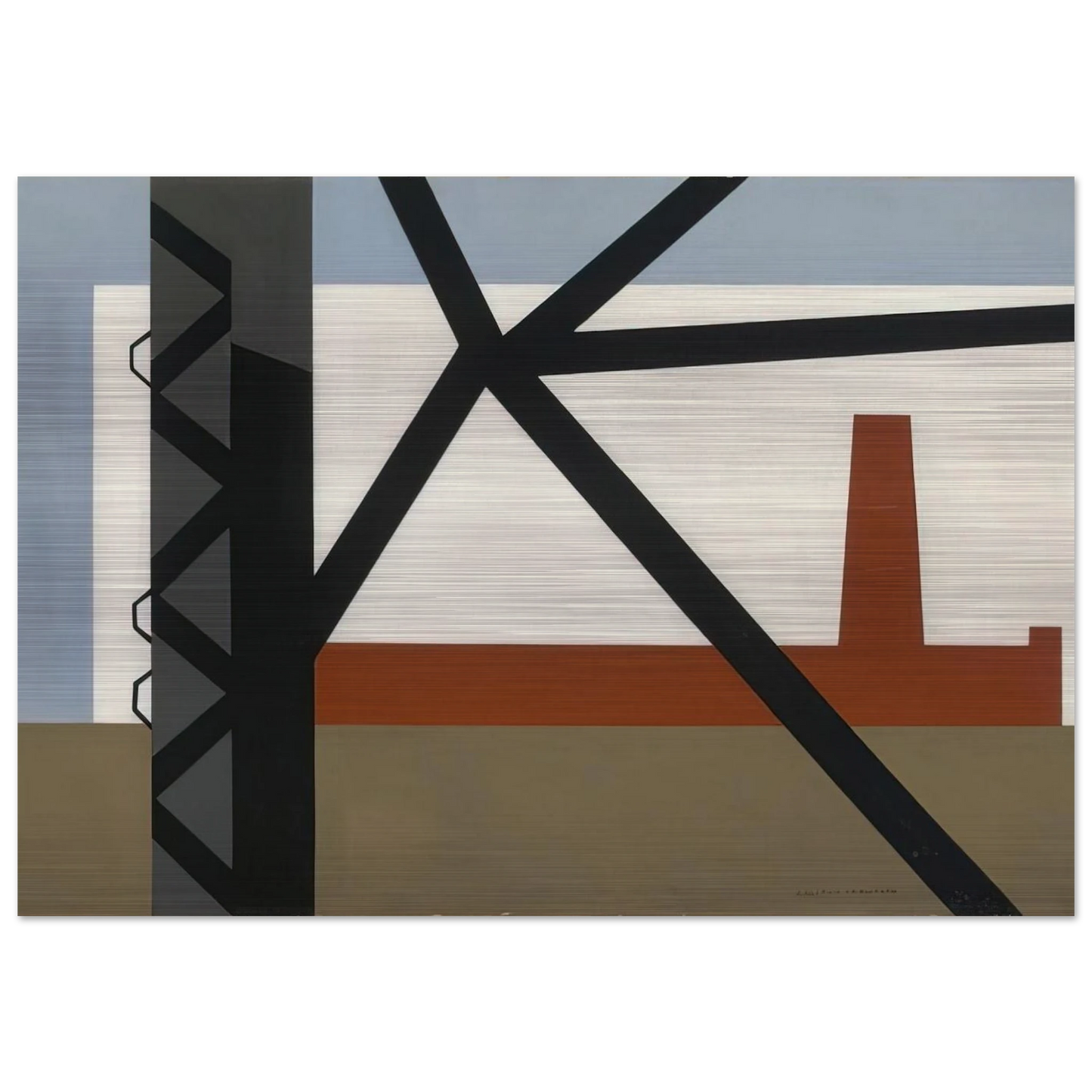 From the Bridge - 1942 - Ralston Crawford Brushed Aluminum Print - 70x100 cm / 28x40 inches | Ralston Crawford Aluminum Print | Ralston Crawford Prints