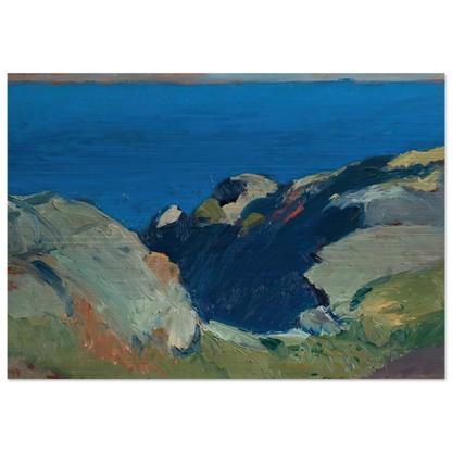 Rocks and Sea - Edward Hopper Brushed Aluminum Print - 70x100 cm / 28x40 inches | Edward Hopper Aluminum Print | Edward Hopper Prints
