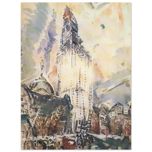 John Marin - Woolworth Building No. 28 - 1912  75x100 cm / 30x40inches Fine Art Poster