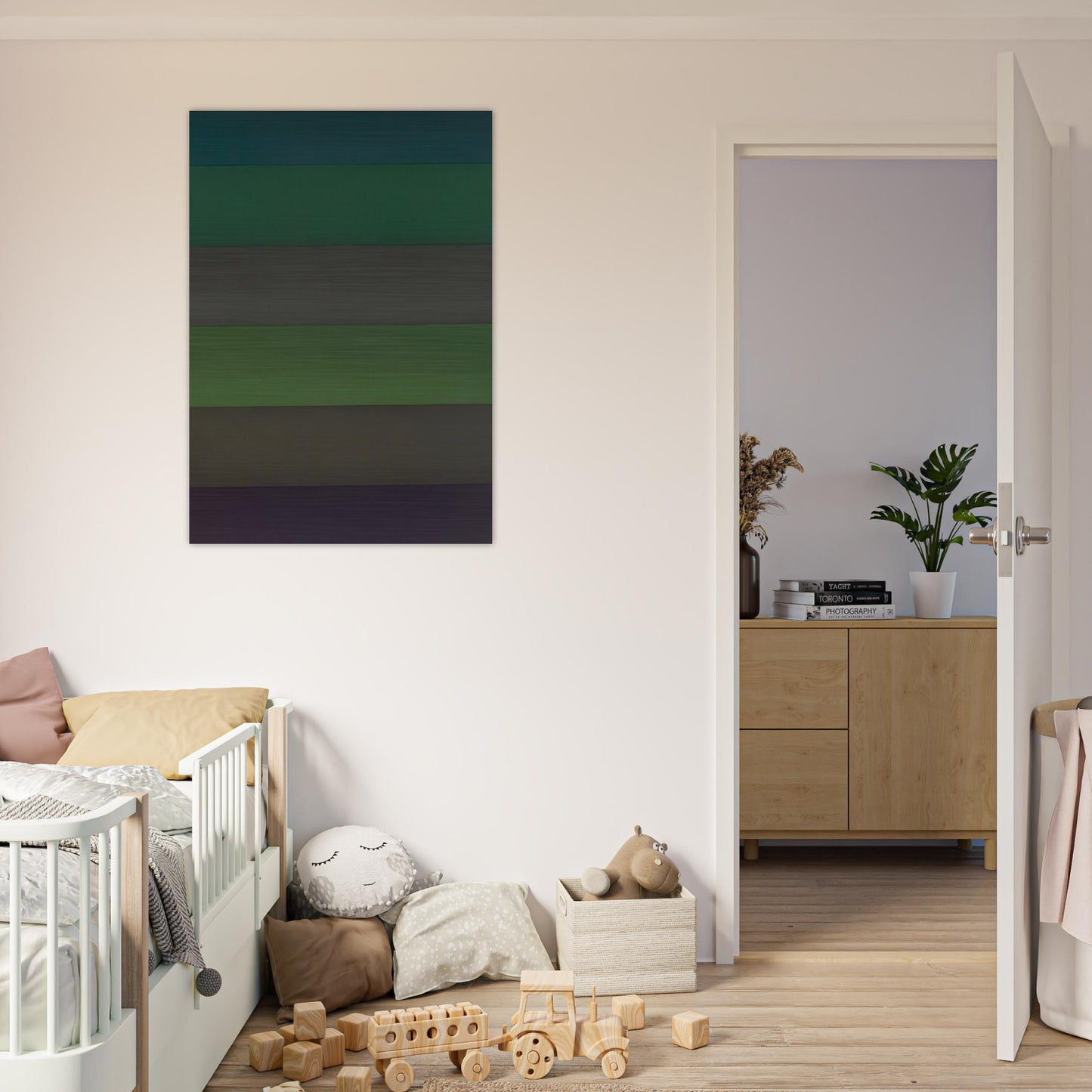 Horizontal Bands with Colors Superimposed - Sol LeWitt Brushed Aluminum Print - 70x100 cm / 28x40 inches | Sol LeWitt Aluminum Print | Sol LeWitt Prints