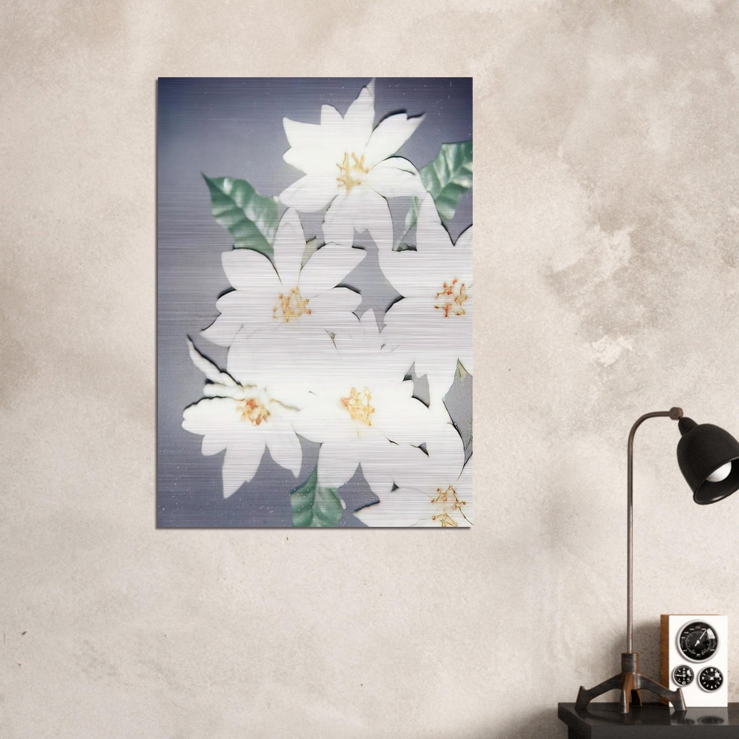 Christmas Poinsettias-White - Andy Warhol Brushed Aluminum Print - 70x100 cm / 28x40 inches | Andy Warhol Aluminum Print | Andy Warhol Prints