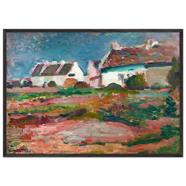 MAISONS A KERVILAHOUEN BELLE ILE 1896 - Henri Matisse 70x100 cm / 28x40 inches Framed Art Print – Black Wooden Frame