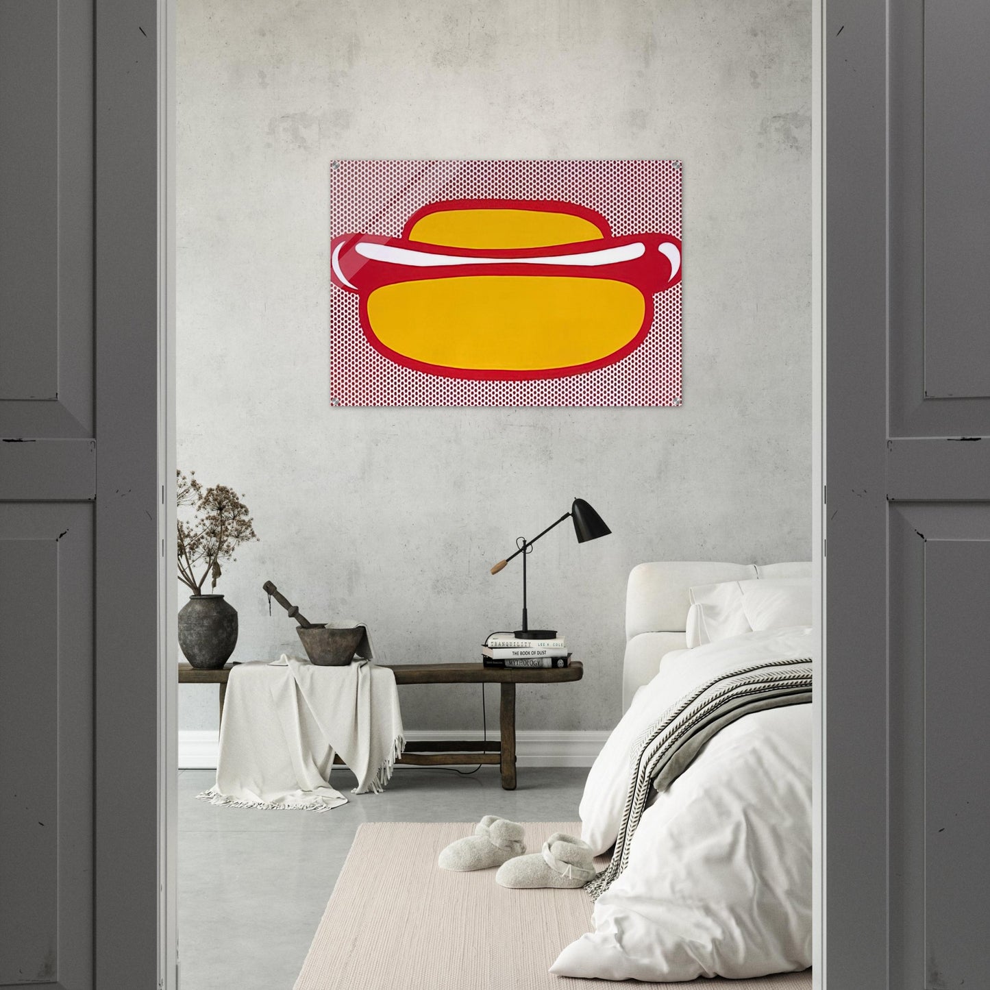 HOT DOG 1964 - Roy Lichtenstein Acrylic Print - 70x100 cm / 28x40″ inches | Roy Lichtenstein Wall Art | Roy Lichtenstein Prints