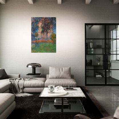 The Artist's House in Argenteuil - claude monet Brushed Aluminum Print - 70x100 cm / 28x40 inches | claude monet Aluminum Print | claude monet Prints