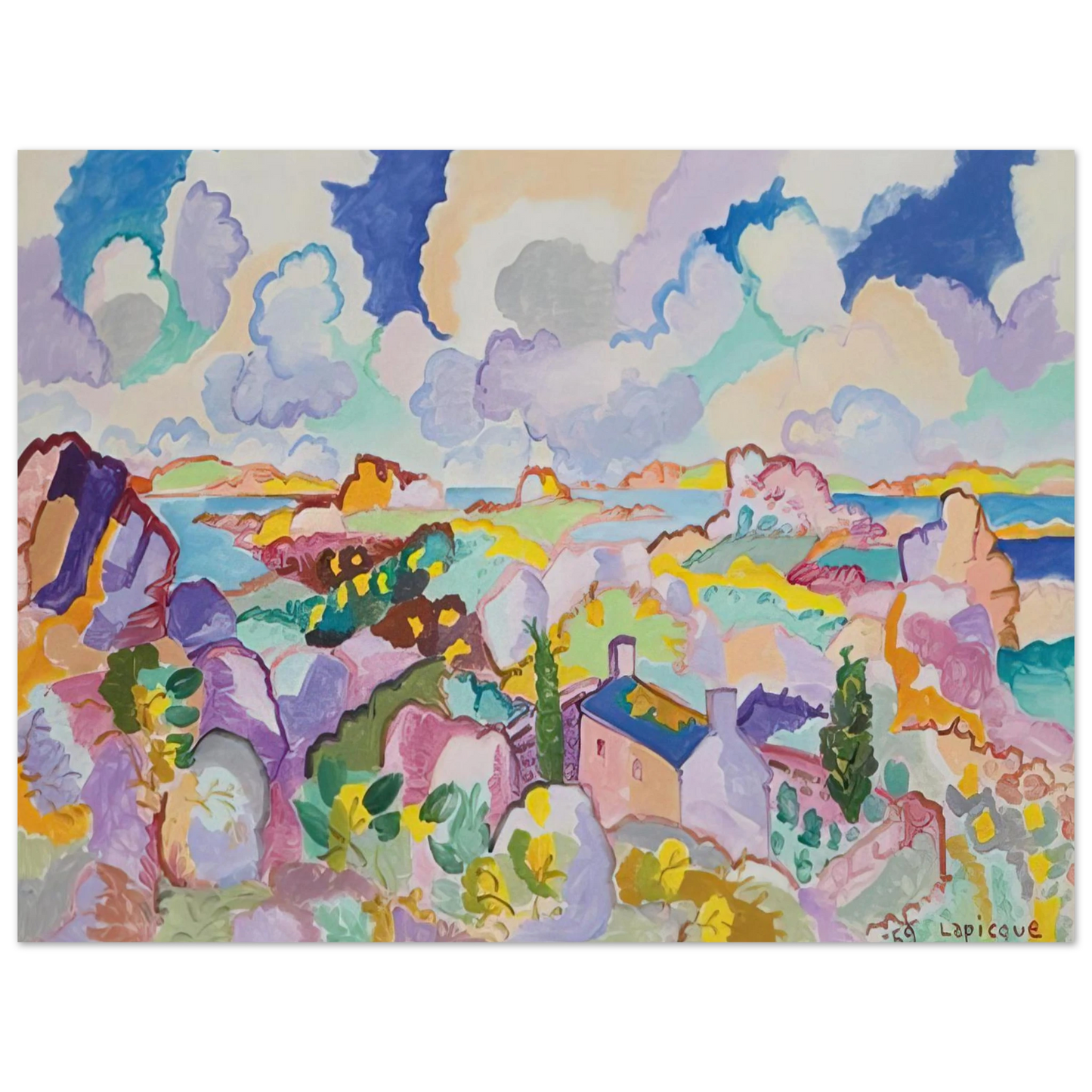 Charles Lapicque - Printemps en Bretagne - 1959  75x100 cm / 30x40inches Fine Art Poster