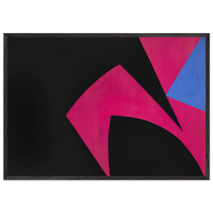 Magical Space Forms Black Fuchsia - 1951 - Lorser Feitelson 70x100 cm / 28x40 inches Framed Art Print – Black Wooden Frame