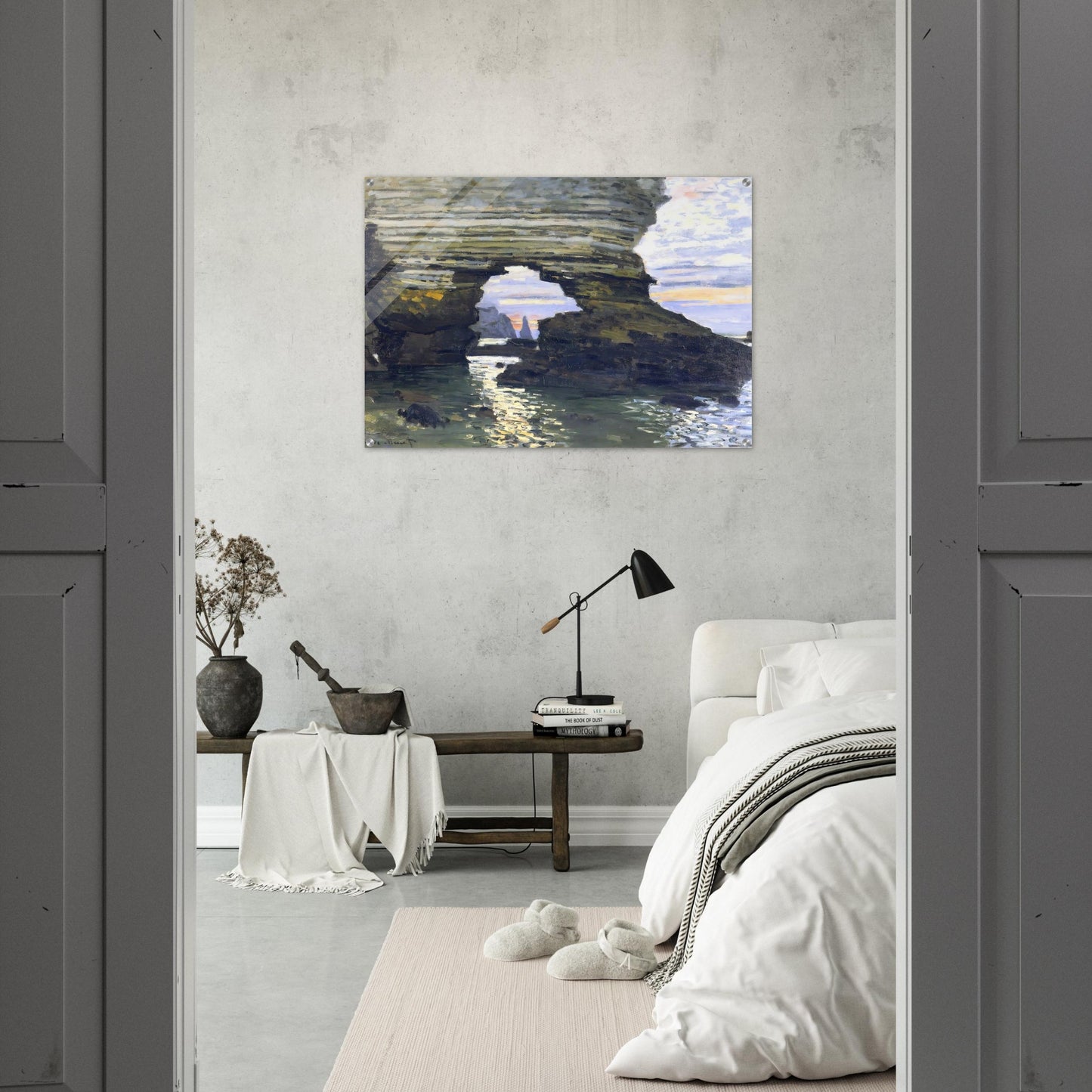 Port d `Amount Etretat - claude monet Acrylic Print - 70x100 cm / 28x40″ inches
